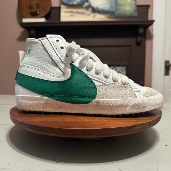 Nike Blazer Mid \'77 Mens Size 9.5 Jumbo Summit White Green Shoes DR8595-100 main image 4